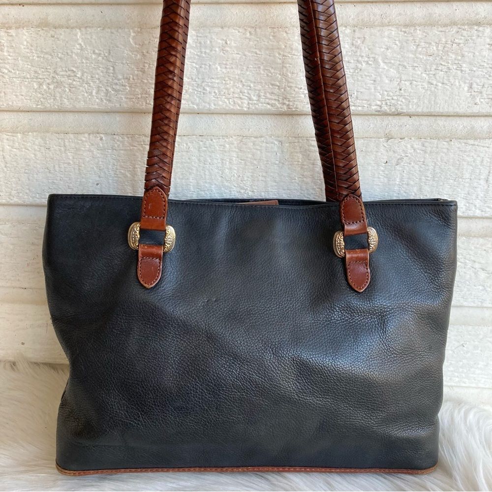 FOSSIL Black Tote Vintage Y2K Braided Handle Shoulder Bag Laptop Work